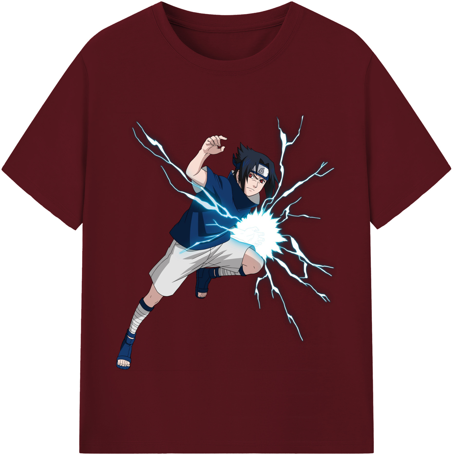 （画像用） NARUTO -ナルト- うちは サスケ Uchiha Sasuke 綿100％半袖Tシャツ（フロントプリント）